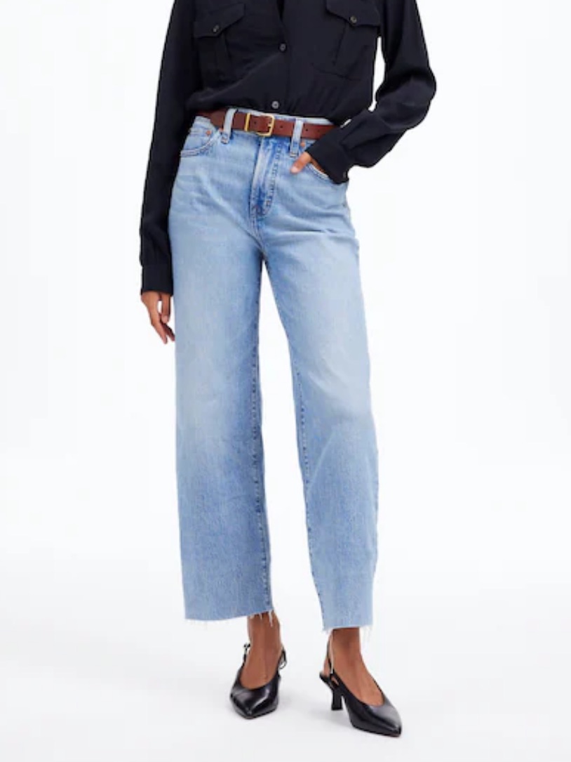 Madewell Light Blue Wide-Leg Cropped Jeans